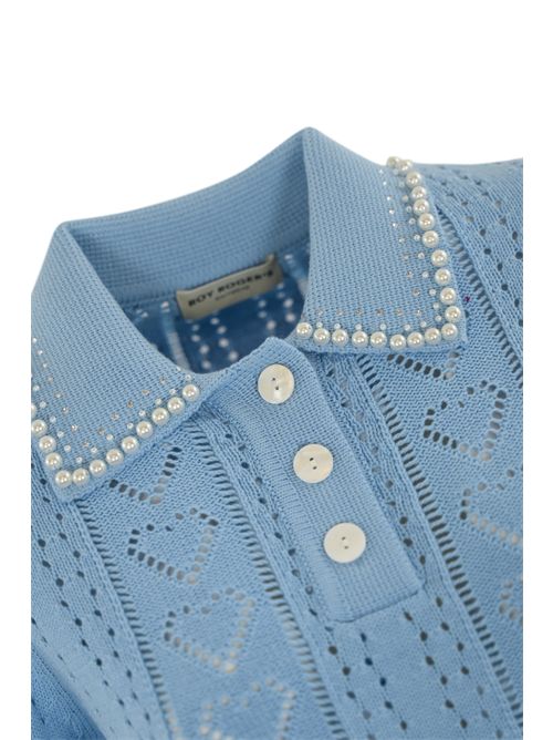 Polo crochet in cotone con perline Roy Roger's | RND571CL94XXXXC0373